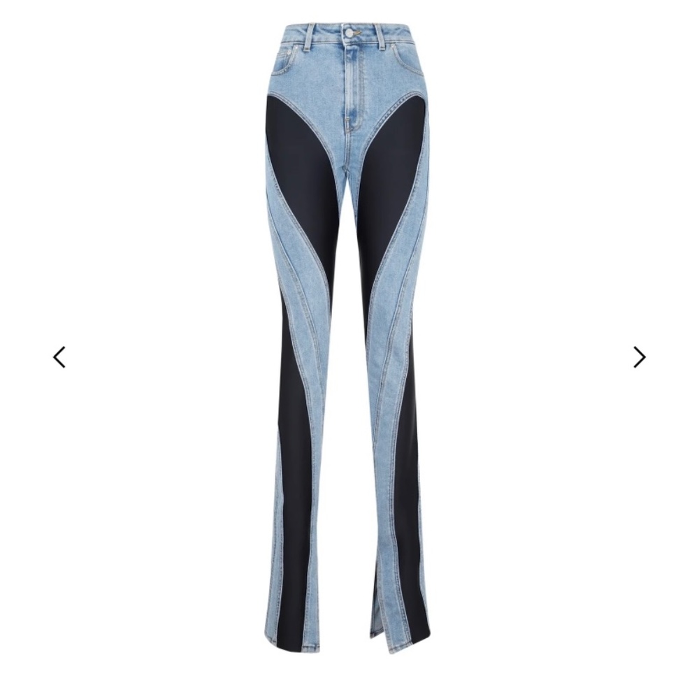 Mugler bi-material spiral jeans